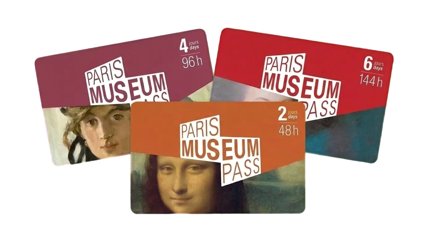 The physical Paris Museum Pass cards in 2-day, 4-day and 6-day versions